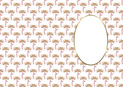 Twin Bears in a Font Christening Girls Insert