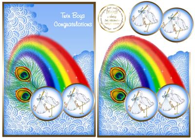 Twin Baby Boys Rainbow