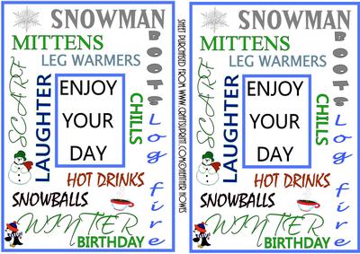 Urban Birthday Art for Winter 2 to a Page