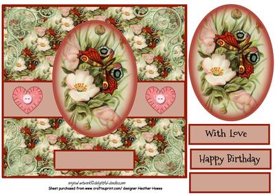 Butterfly Hearts and Roses