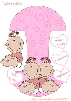 Wobble Card Twin Girls