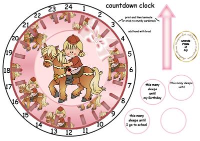 Countdown Clock Birthday Pony Girl
