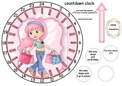 Countdown Clock Shopping Birthday Girl