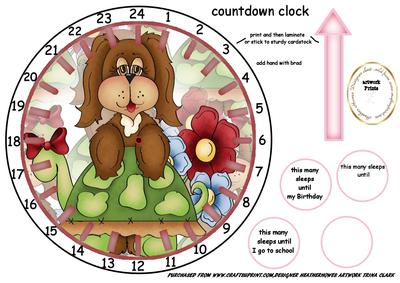 Countdown Clock Birthday Puppy