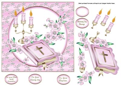 Pink Bible and Blossoms Christening/communion