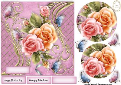 Floral Swirls with Butterflies