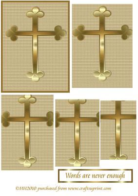 Words Are Never Enough Gold Cross