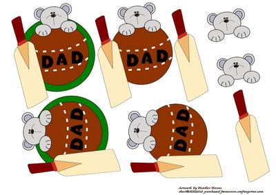 Cricket Ball Dad Teddy Toppers