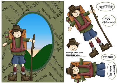 Hill Walker Card Front and Layers