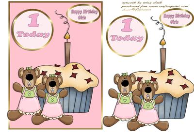 Twin Girls Cupcake 1st Birthday