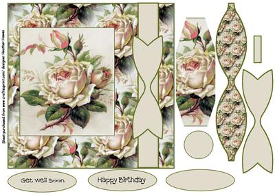 Vintage Roses with Folded Paper Bow