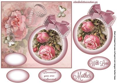 Floral Cameo with Roses