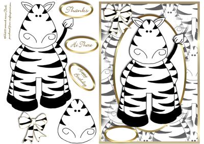 Wild Thing Zebra Card Front and Layers