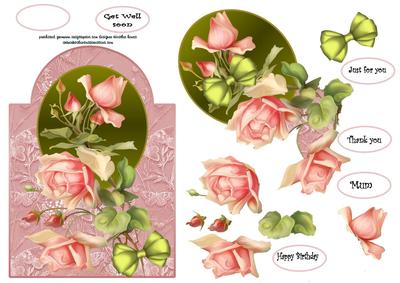 Shaped Rose on Lace Butterflies