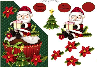 Santa Cupcake Over the Corner