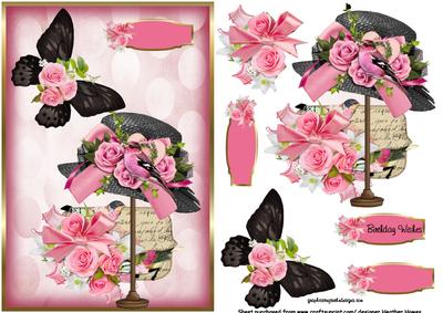Hat Flowers and Butterfly