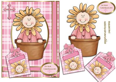 Sunflower Christening Card