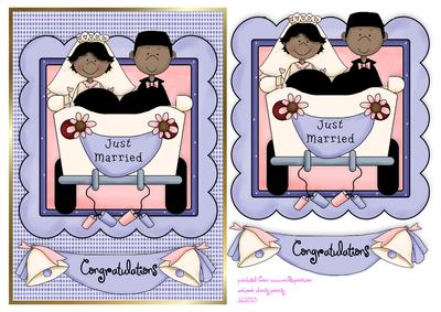 Ethnic Wedding Car Card Front and Layers