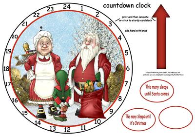 Santa Advent Clock and Elf