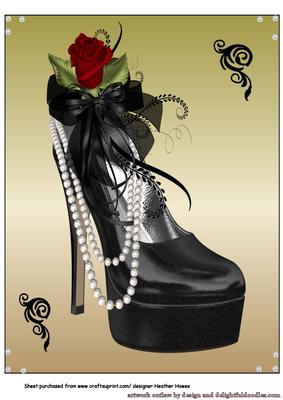 Rose Shoe and Pearls A4 Topper