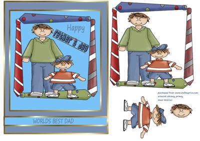 Worlds Best Dad Card Front and Layers