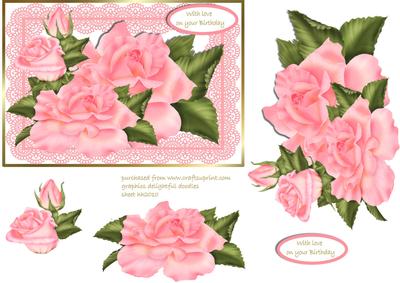 Lacy Dog Rose Panel and Layers