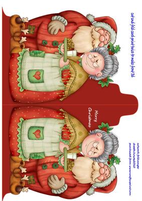 Mr and Mrs Claus Print Cut and Fold