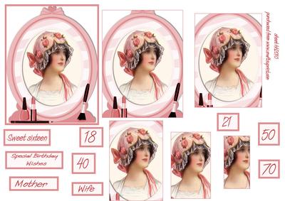 Vintage Lady in Mirror