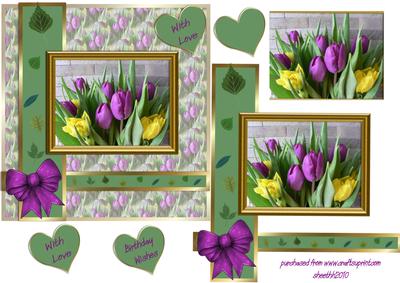 Spring Tulips and Leaves