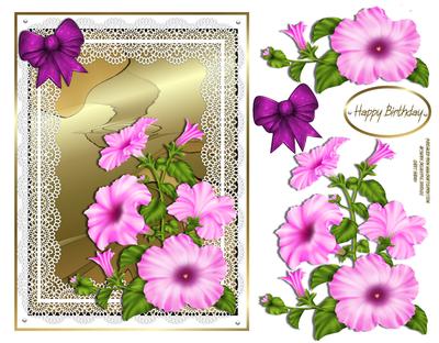 Summer Flowers on Gold and Lace