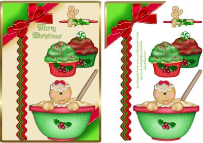 Christmas Baking Cupcakes Card Front