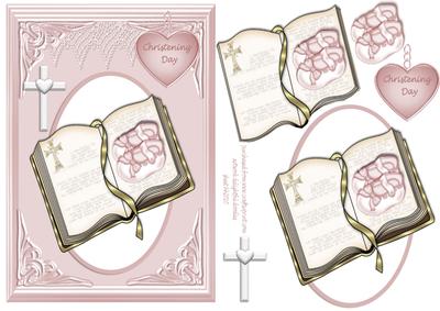 Babys Christening Girl  - bible