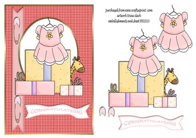 Baby Dress and Presents Card Front