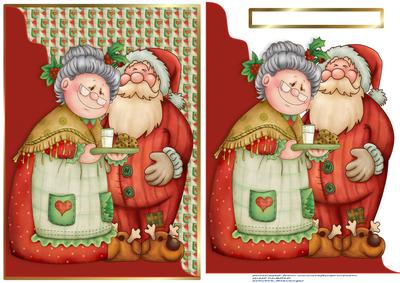Just 2 Layers Wavy Card Front Mr and Mrs Claus