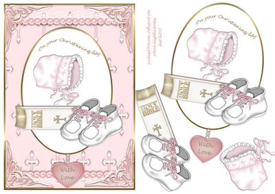 Beautiful Bonnet Bible and Shoes Girl Christening