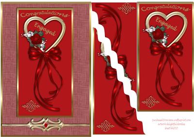 Red Heart and Ribbons Engagement