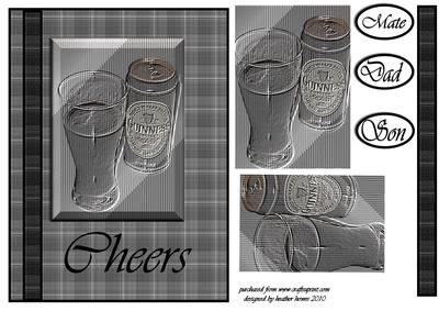 Embossed Guiness Plaque Card Front and Layers