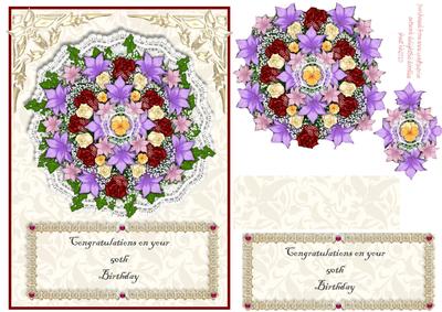 50th Birthday Posy Card Front