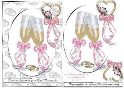 Female Civil Partnership Wine and Roses
