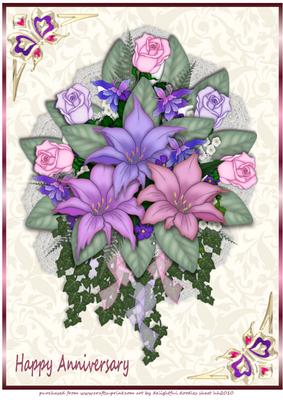 Floral Anniversary A4 Sheet