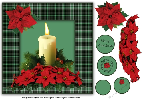 tartan christmas candle