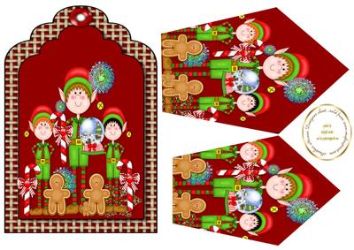 Santas Helper Card Front Tag and Pyramid Layers
