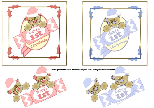 boy girl cracker 1st christmas toppers 3D