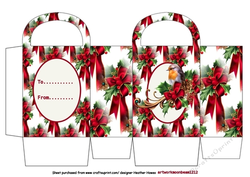 mini christmas gift bag robin