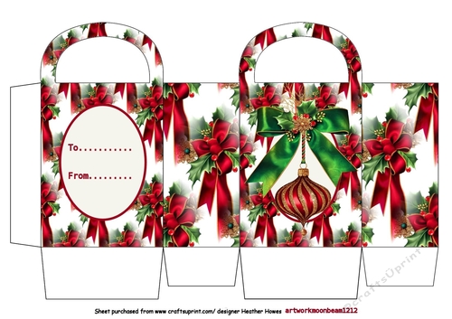 mini christmas gift bag bauble and bows