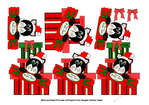 cat in gift 3d toppers