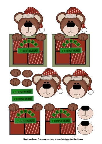 bearin gift 3d toppers