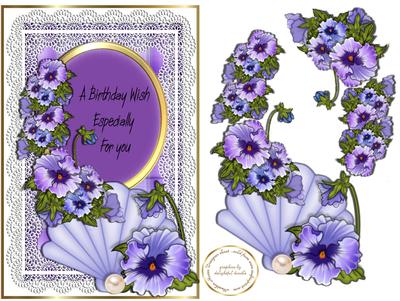 More Pansies on Lace