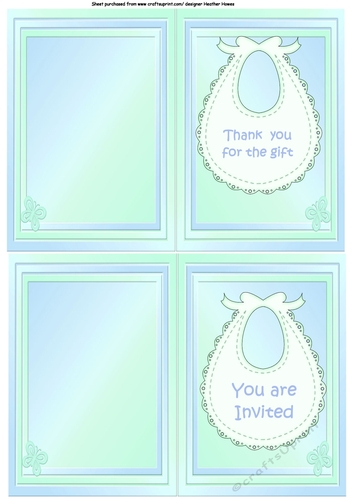 thank you/invite print and fold baby boy