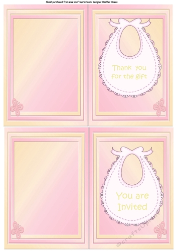 thank you/invite print and fold girl